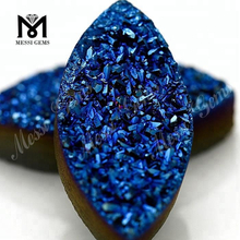 Engros Marquise Blue Natural Druzy Agate Stone