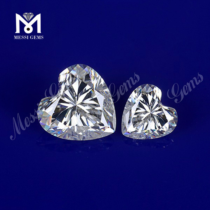 Top Machine Cut Clear White moissanite diamant Sten Hjerte Løs Moissanites
