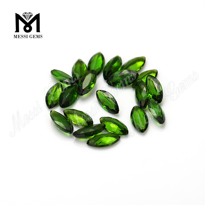 Højkvalitets marquise form 3x6 mm løs ædelsten naturlig krom diopside