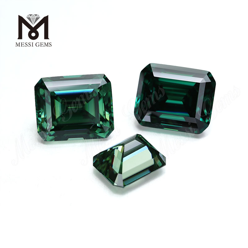 Grøn moissanite diamant Fabrikspris Løse ædelsten Octagon Emerald cut