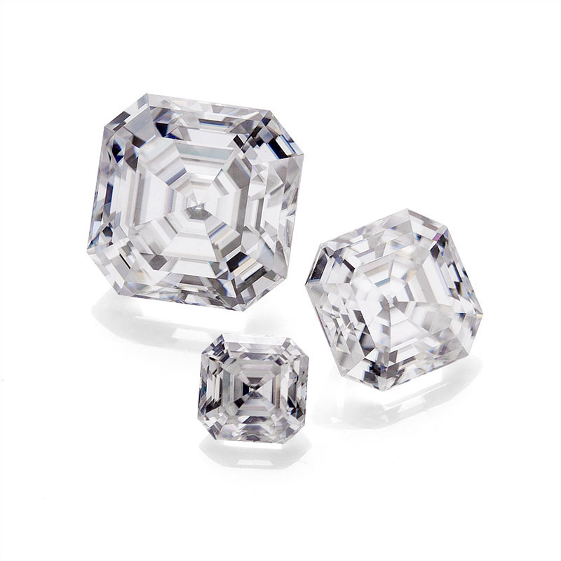 Løse diamant ædelstene Asscher cut moissanite diamant til vielsesring