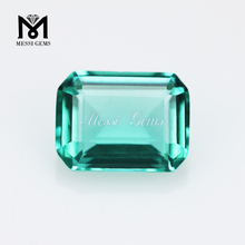 Løse sten 6*8mm Emerald cut glassten til smykker i kobberlegeret sølv