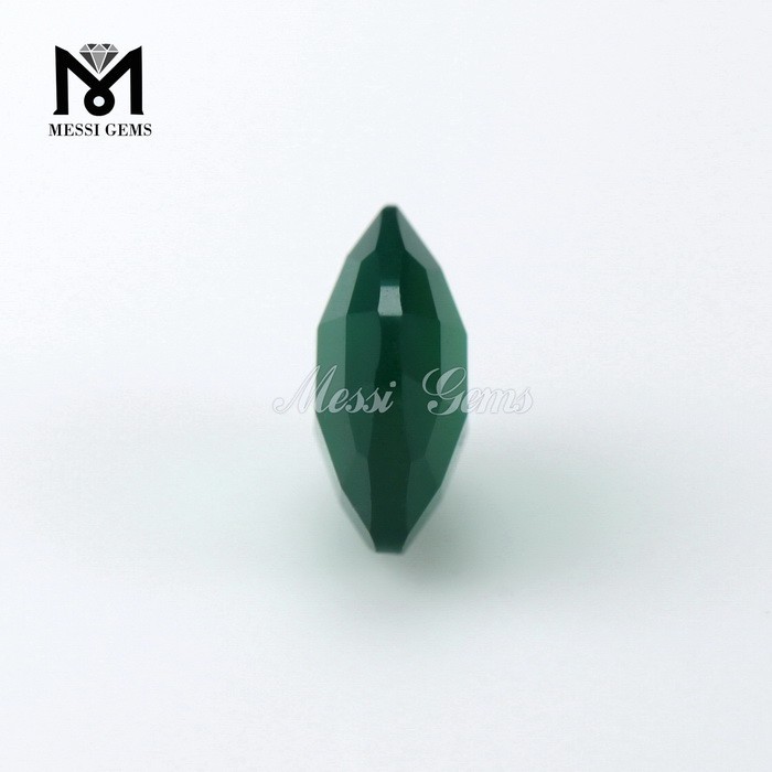 Ædel facetteret løs stenpude 8 x 8 mm Emerald Agate
