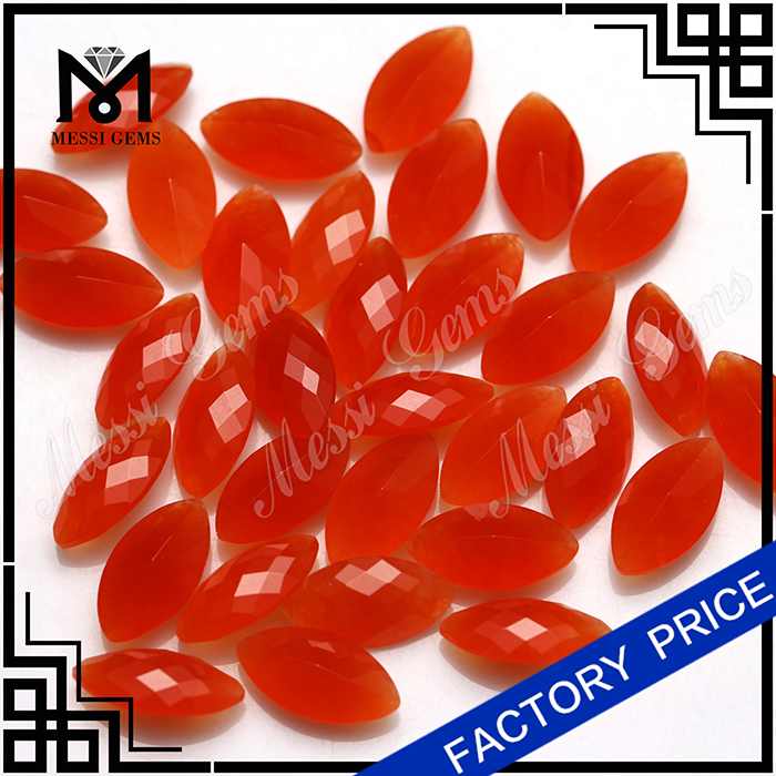 Kinesisk New Style Rød MarquiseJade Gemstone Engros Natural Jade
