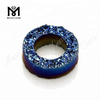 Engros blå farve Dæk Form Naturlig Druzy Agate Stone