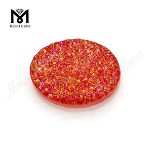 Fabrikspris Rød Farve Oval Form Naturlig Druzy Agate Cabochon Stone