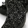 Fabriks naturlig druzy sten måneform sort druzy agat til ring