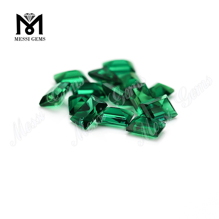 Løs ædelsten skabt smaragd rektangel form hydrotermisk smaragd