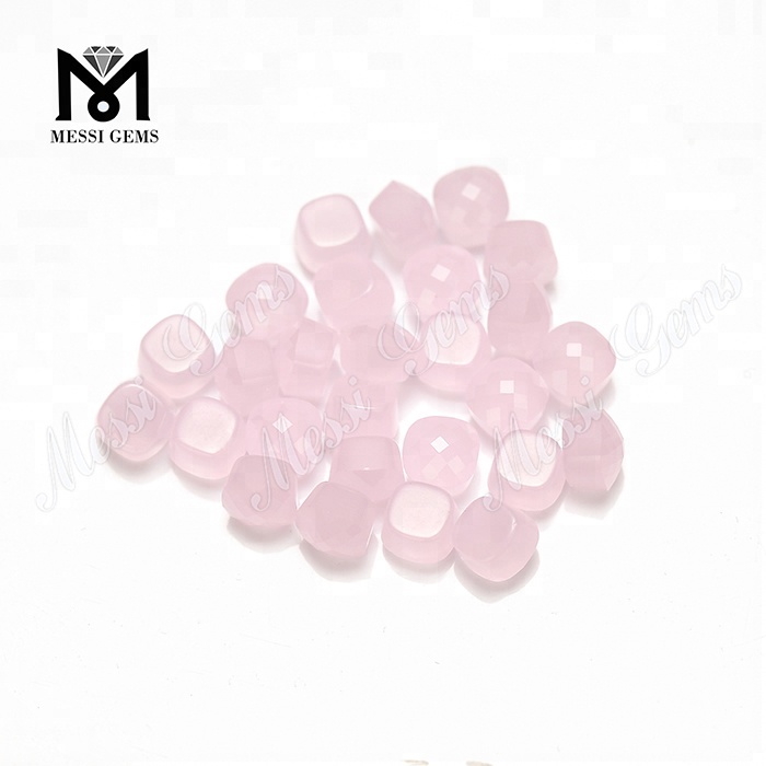 Syntetisk pink glassten svampeform glas ædelsten