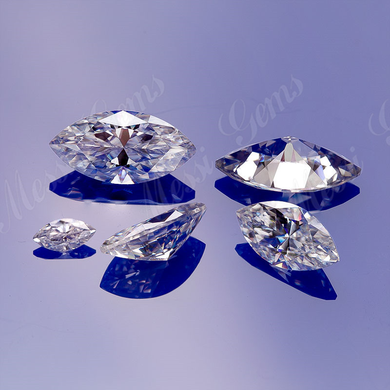 Engrospris maskine cut def farve marquise form løs moissanite diamant