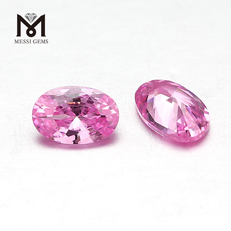 Fabrikspris Top Maskinskåret 4x6mm Ovalskåret Pink Løs Cubic Zirconia Stone