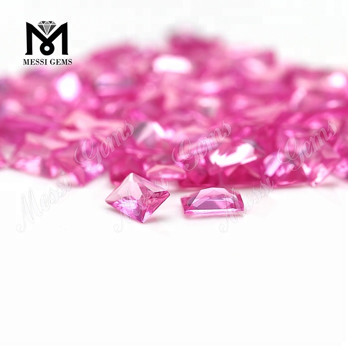 Engros Rektangel 4x6MM 2# Pink Ruby Stone Syntetisk Korund Pris