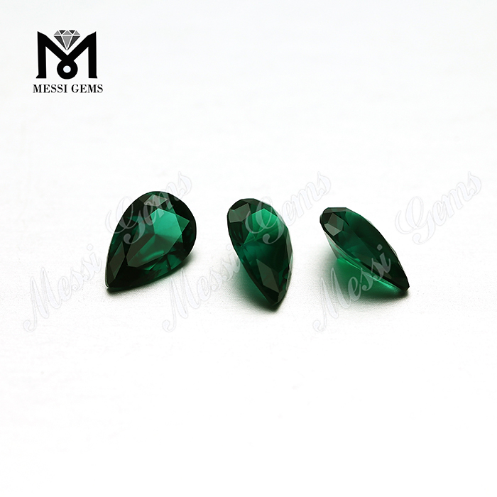 Lab skabt Emerald Gemstone 6x9 pæreform grøn smaragd til ring