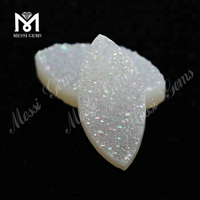 Engros Opal White Druzy Marquise Stone/Opal White Druzy Agate