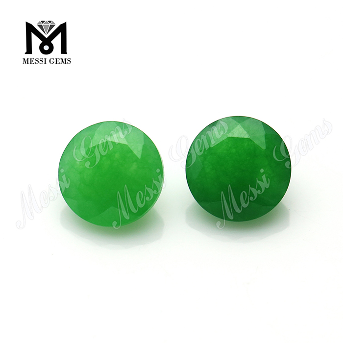 8,0 mm naturskåret runde grønne jade ædelstene til smykkeindstilling