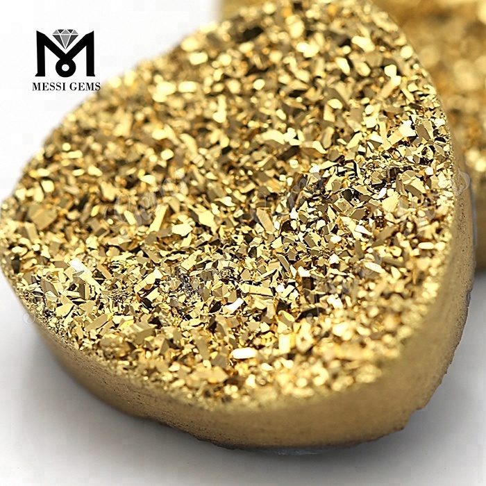 engros trillion skåret guld naturlig druzy agat ædelsten