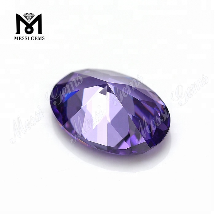 Engros CZ Oval Lavendel farve Diamond Cut Cubic Zirconia Gemstone