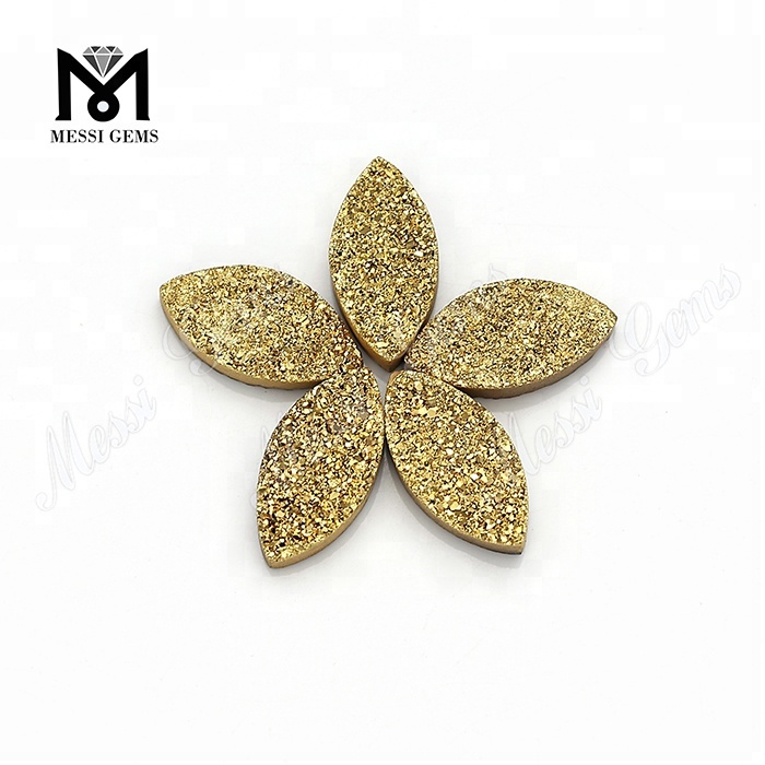 8*16 mm marquise skåret naturlig agat geode druse fra kinesisk fabrik