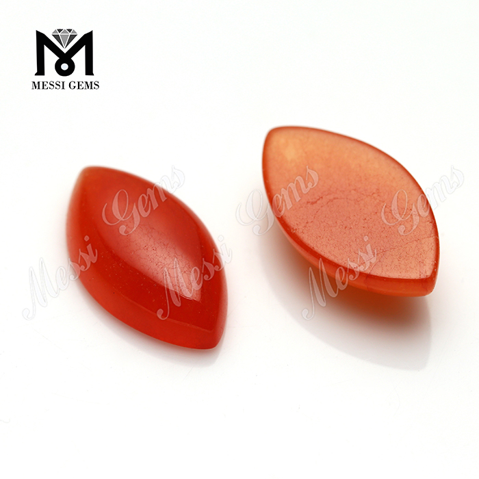 marquise cut naturlige ædelsten rød jade cabochon til juveler