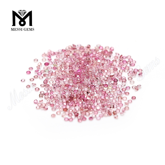 Fabrikspris rund brillant snit 1,4 mm naturlig pink turmalin