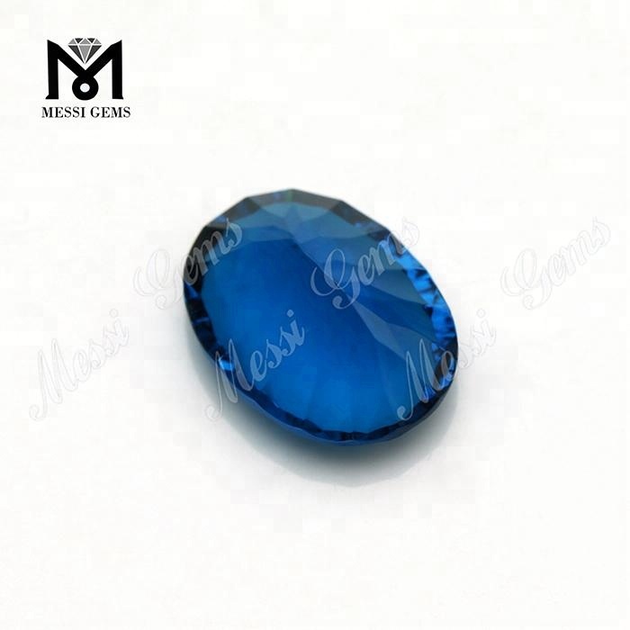 Engros 15x20 syntetisk konkav skåret blå glas ædelsten