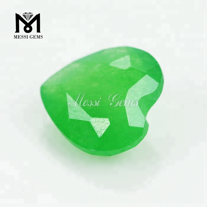 Factory Engros Hjerteform 12*12mm Naturlig Grøn Jade Stone
