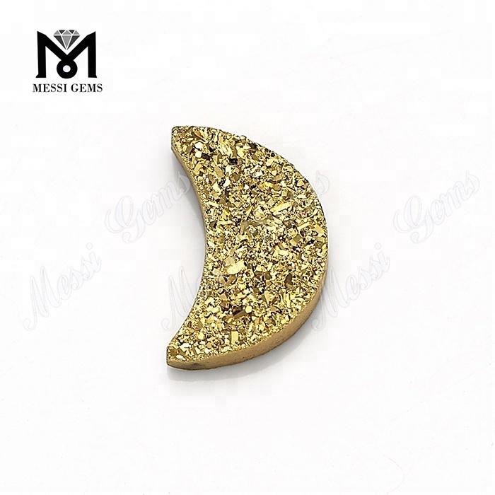 Engros 24K guld Naturlig Druzy Agate Stone til smykkefremstilling