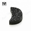 Moon Shape Black Druzy Agate Fashion Stone til vedhæng