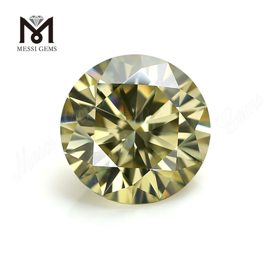 Fabrikspris Løs ædelsten 1 karat brillantslebet gul moissanite diamant