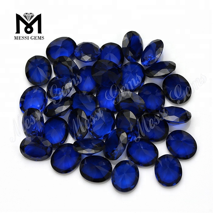 Engrospris Oval Cut 10 x 12 mm Syntetisk 113# Blue Spinel Gems