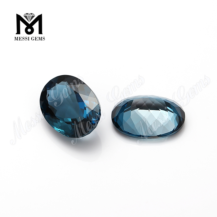 oval form 8x10mm naturlige london blå topas sten