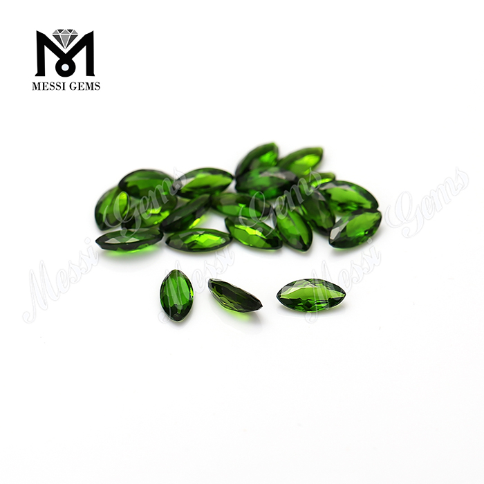Højkvalitets marquise form 3x6 mm løs ædelsten naturlig krom diopside