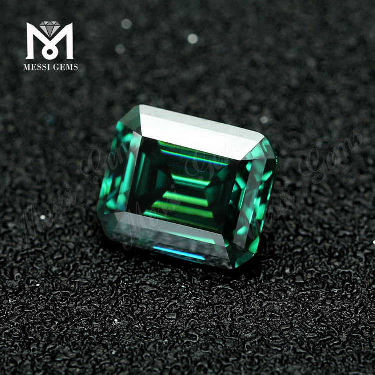Løs pris Octagon Emerald cut Green Lab skabt Moissanite