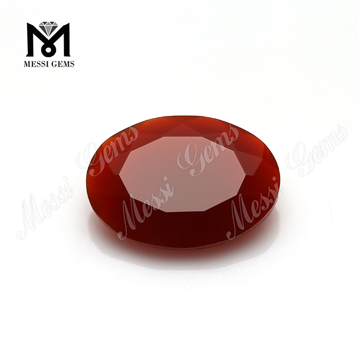facetteret ovalt skåret naturlig rød agat størrelse 13*18mm