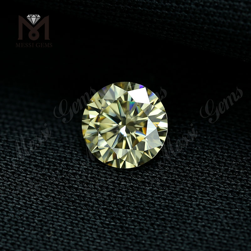 Fabrikspris moissanite diamant engros 5mm brilliant gul ædelsten moissanite til ring