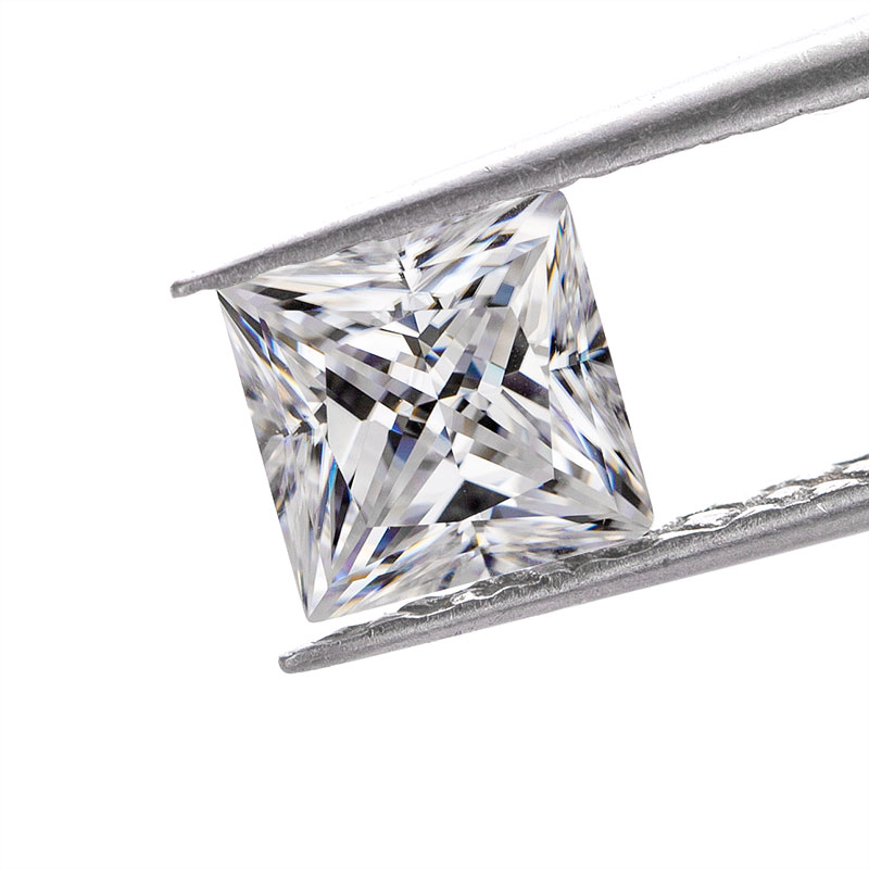Wuzhou VVS moissanite diamant hvid Square Princess cut moissanite til smykkefremstilling