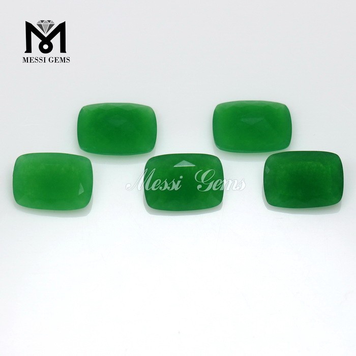 Grøn Kvartspude 10 x 14 mm Facetteret Løs Ædelsten Jade