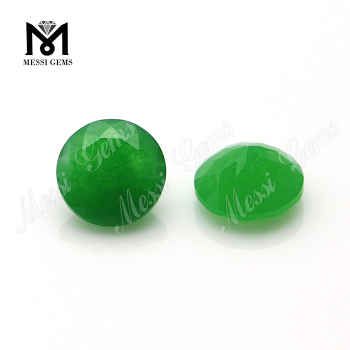 Rund form Emerald Green Agate Beads Ædelsten Naturlig Ædelsten