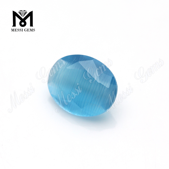 Wuzhou runde krystal katteøje blå glassten