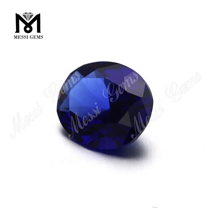 Engros 10*12mm Oval #30 Blue Sapphire Color Nanosital Gemstone
