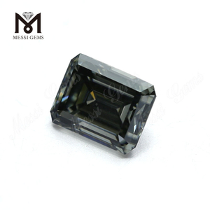 Fabrikspris 10x8mm smaragdsleben mørkegrå moissanite diamant løs til ring