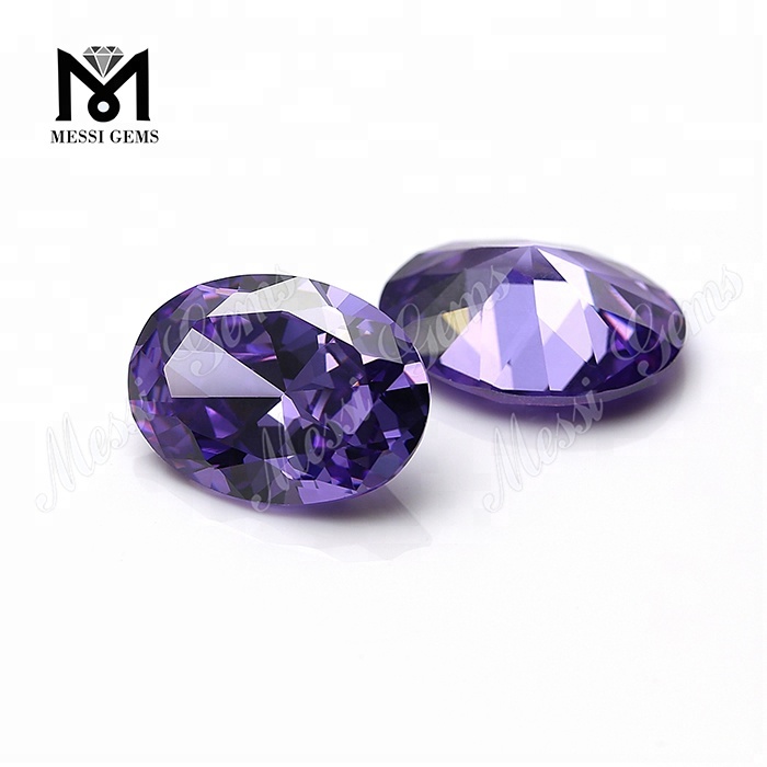 Engros CZ Oval Lavendel farve Diamond Cut Cubic Zirconia Gemstone