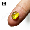 Syntetisk safir oval form cabochon gul stjerne safir pris