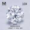 1.008ct rund laboratoriefremstillet diamant VVS2 F rund form
