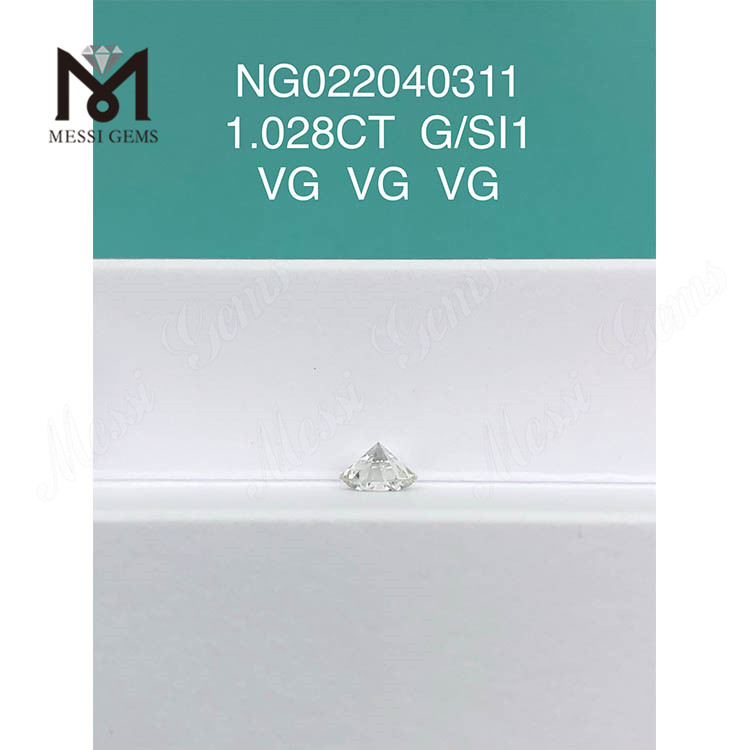 G 1.028ct SI1 hvid Lab Grown Diamond stone Round EX CUT