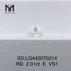 2,01 carat E VS1 Rund billig lab dyrket ædelsten diamant 3EX billig pris