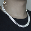 22 tommer mænds Hip-hop tilpasset CZ sølv cubanske Link Chain halskæde