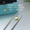 1.05ct FVY Cushion cut lab skabt farvede diamanter VVS2