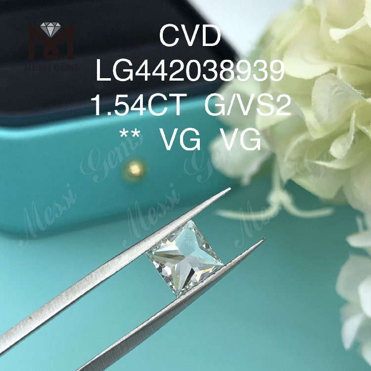 1,54 karat G VS2 lab skabt prinsesseslebet diamant VG