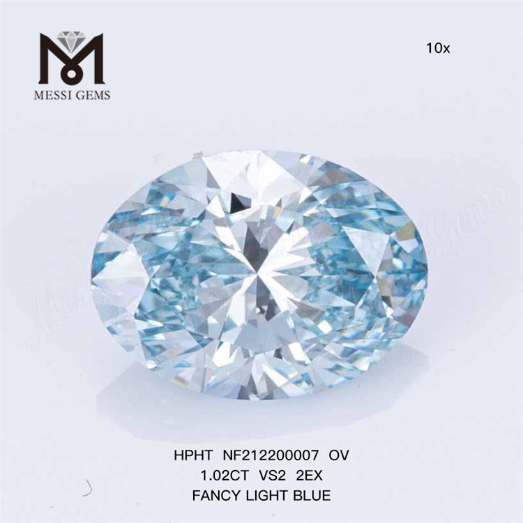 NF212200007 OV 1.02CT VS2 2EX FANCY LYSEBLÅ HPHT diamant På tilbud